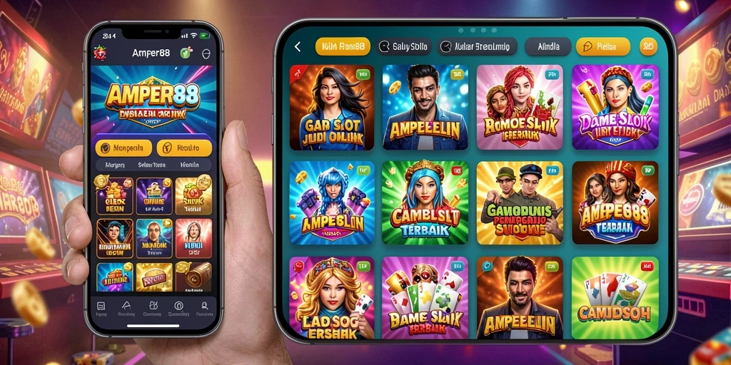 Tampilan menawan dari gameplay AMPER88 saat memutar gulungan slot.