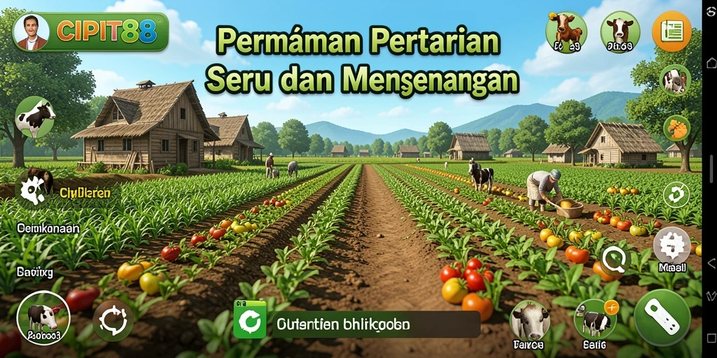 Tampilan gameplay menarik dari CIPIT88 dengan elemen pertanian yang interaktif.