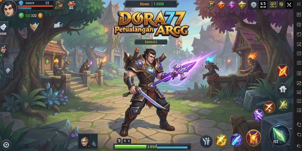 Tangkapan layar utama DORA77 menampilkan aksi gameplay ARPG yang mendebarkan.