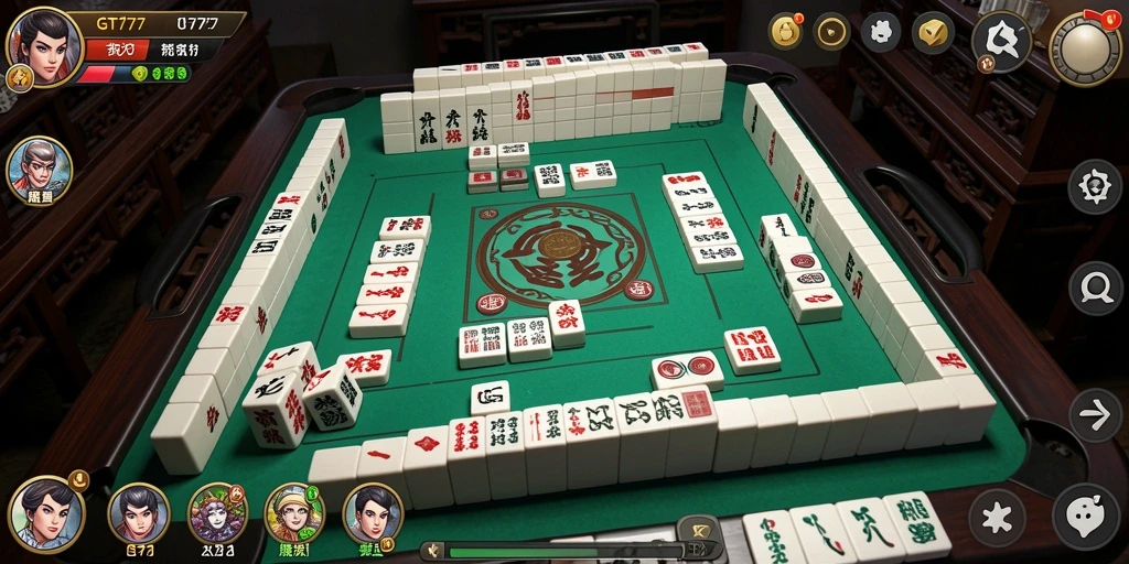 Tangkapan layar gameplay GT777 dengan tampilan ubin Mahjong yang menarik.