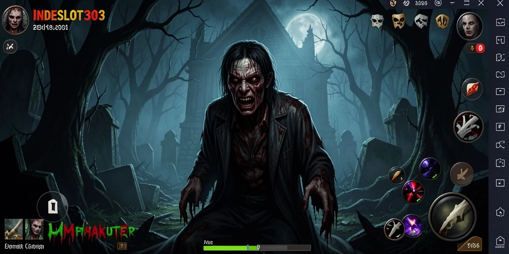 Tampilan mencekam dari gameplay <strong>INDESLOT303</strong> yang penuh ketegangan.