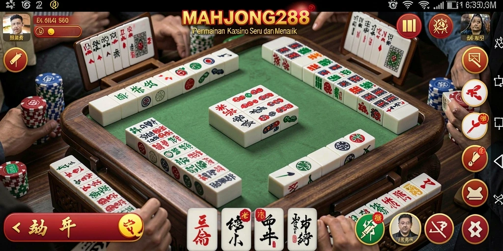 Screenshot gameplay MAHJONG288 menampilkan suasana Kasino yang mendebarkan.