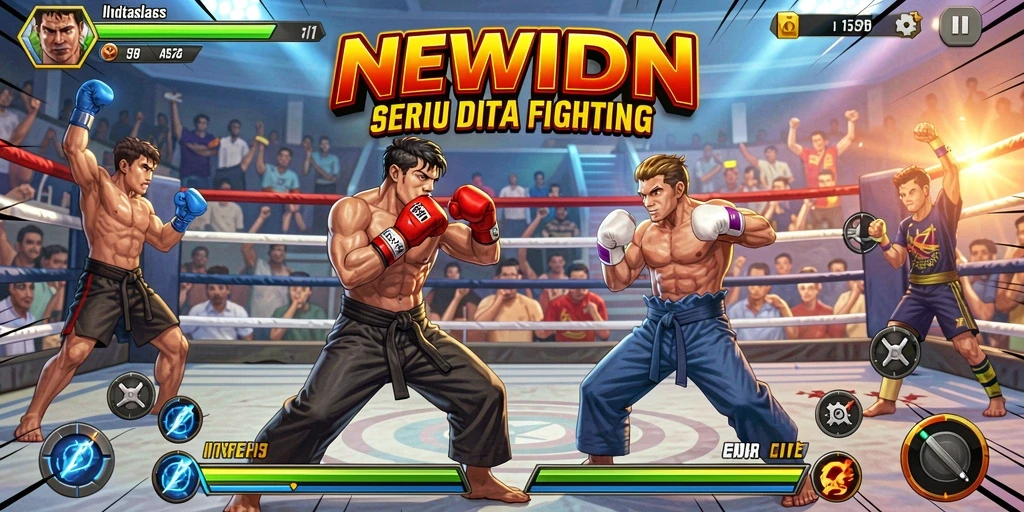 Gameplay <strong>NEWIDN</strong> dengan karakter bertarung yang menegangkan.