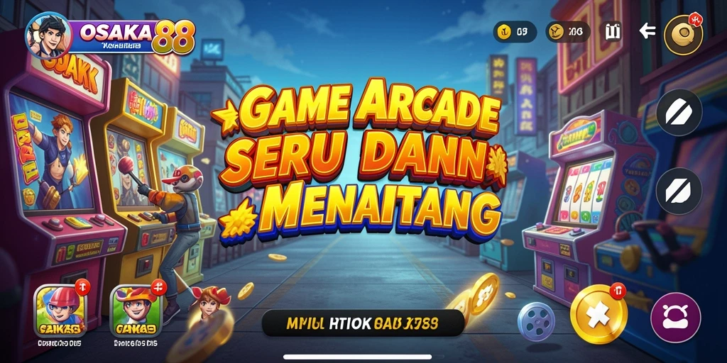 Screenshot OSAKA88 menampilkan gameplay Arcade yang penuh aksi.